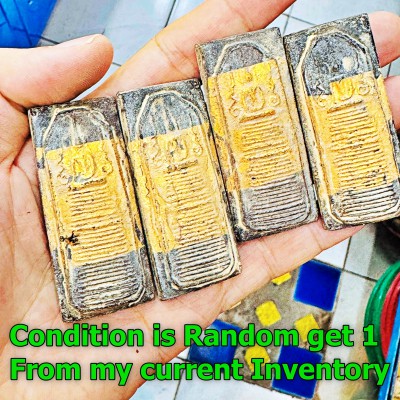 Antique Silver Case 100y Somdej Toh WatRakang Base Long 16row Thai Amulet #17611